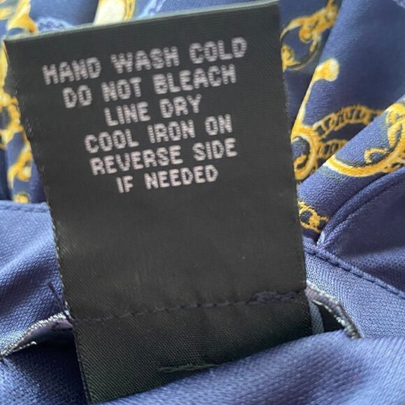 Navy Blue and Gold Chain Print Dress - Picture 11 of 12